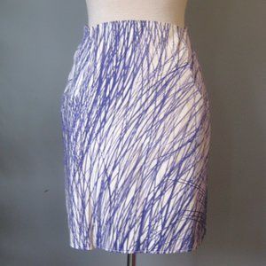 Emanual Ungaro Skirt Purple White Pencil Mini scribble print pink label 2016